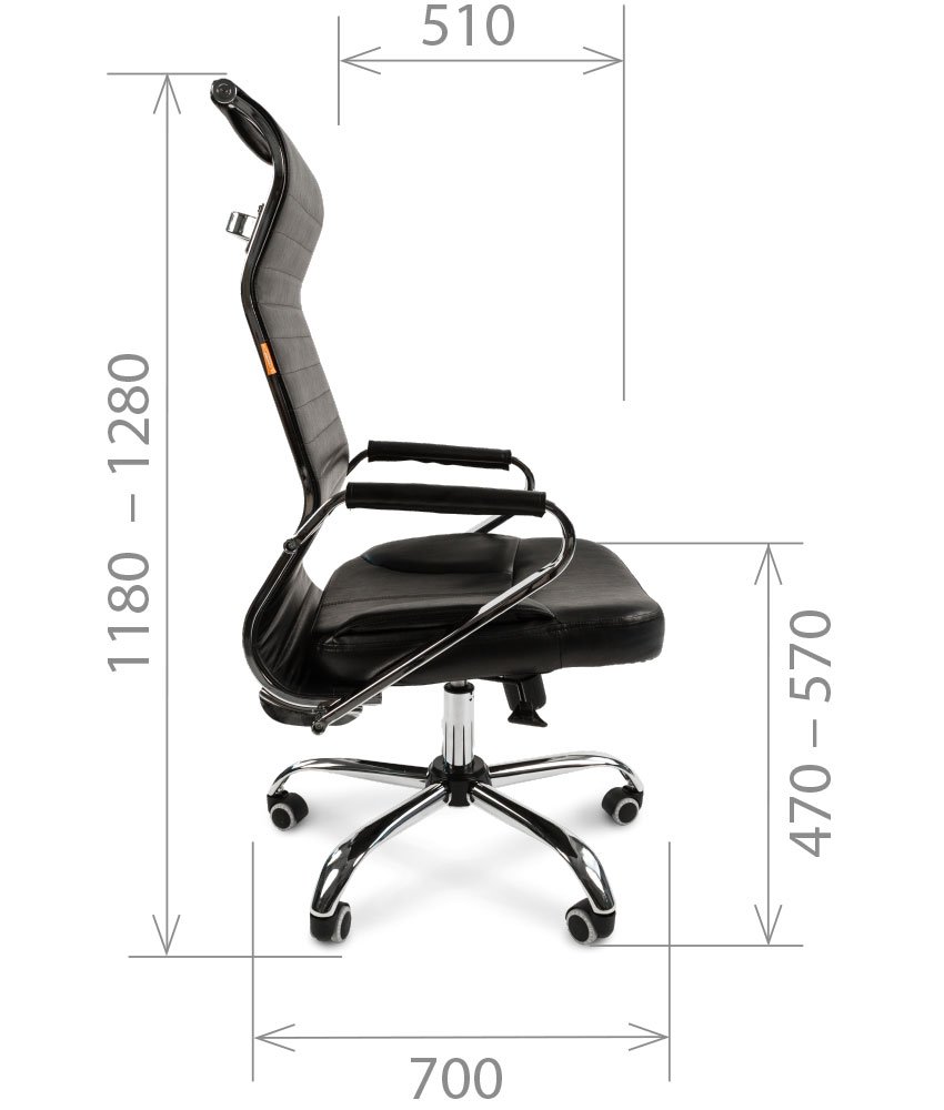 Чёрное кресло руководителя CHAIRMAN 700 ЭКО - вид 5
